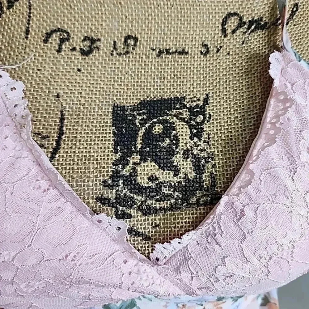 Active USA Floral Pink Lace Babydoll Mini Dress - Picture 12 of 13